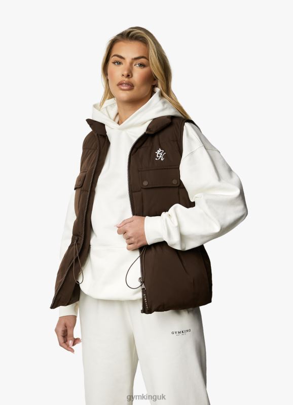 Gym King Utility Gilet Chocolate Women Clothing J2PFB637