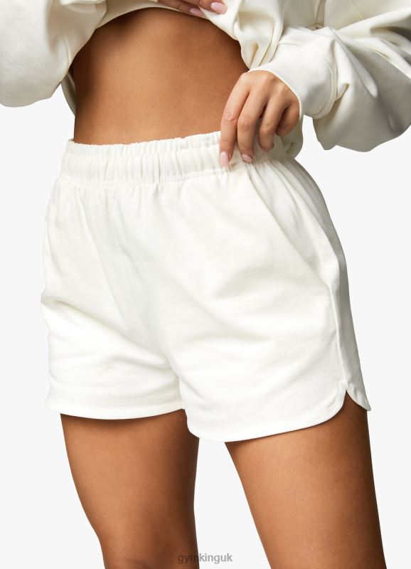 Gym King Established Jersey Short Cream Women Clothing J2PFB523