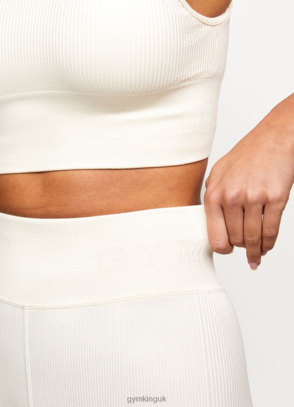 Gym King Formation Seamless Rib Short Cream Women Clothing J2PFB520