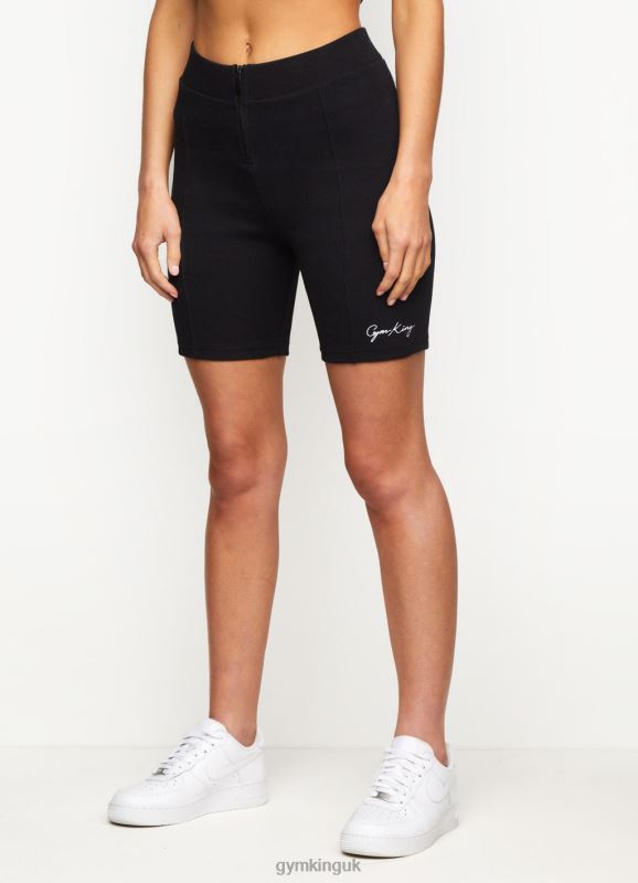 Gym King Impact Rib Cycle Short Black Women Clothing J2PFB522