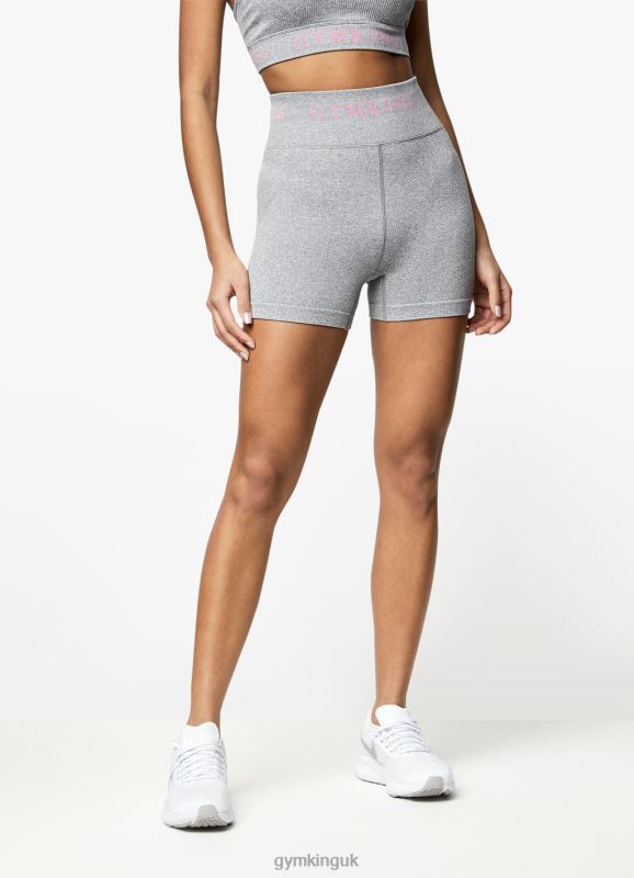 Gym King Intention 3 Inch Short Grey Marl/Cosmic Pink Women Clothing J2PFB517