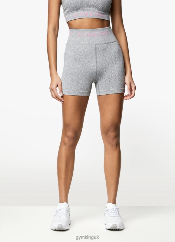 Gym King Intention 3 Inch Short Grey Marl/Cosmic Pink Women Clothing J2PFB517
