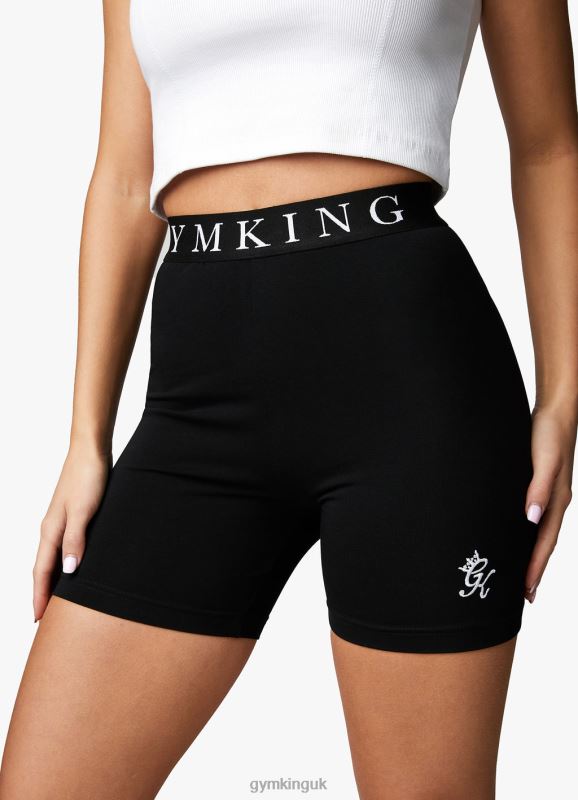 Gym King Linear Tape Cycle Short Black Women Clothing J2PFB499