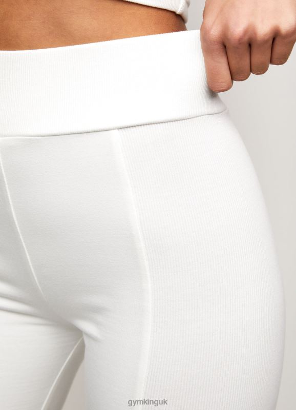 Gym King Release Rib Cycle Short Off-White Women Clothing J2PFB507