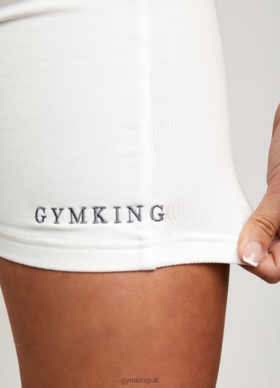 Gym King Release Rib Cycle Short Off-White Women Clothing J2PFB507