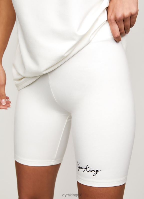 Gym King Script Cycle Short Off-White Women Clothing J2PFB519
