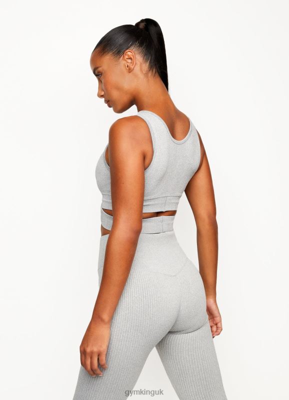 Gym King Balance Rib Bra Mid Grey Marl Women Clothing J2PFB584