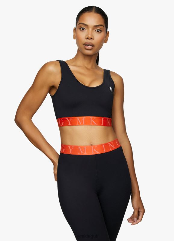 Gym King Impact Sports Bra Black/Chilli Red Women Clothing J2PFB586