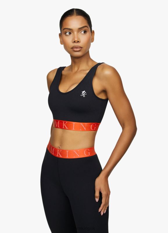 Gym King Impact Sports Bra Black/Chilli Red Women Clothing J2PFB586