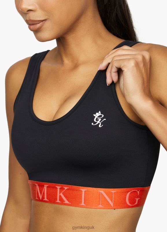 Gym King Impact Sports Bra Black/Chilli Red Women Clothing J2PFB586