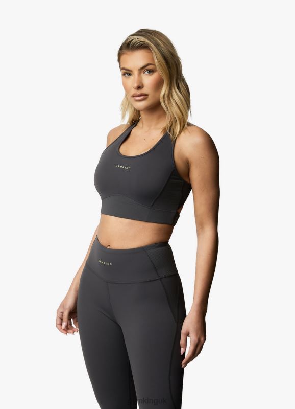 Gym King Motivate Bra Graphite/Lime Women Clothing J2PFB580