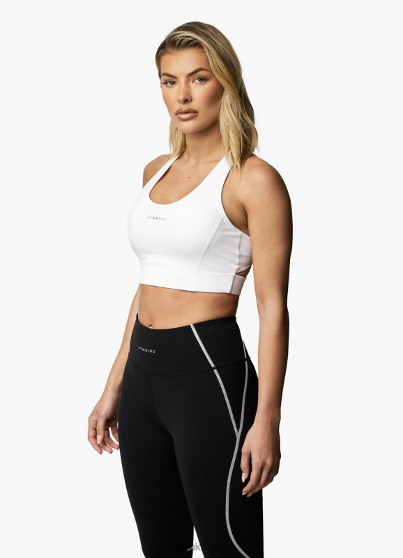 Gym King Motivate Bra White Women Clothing J2PFB579