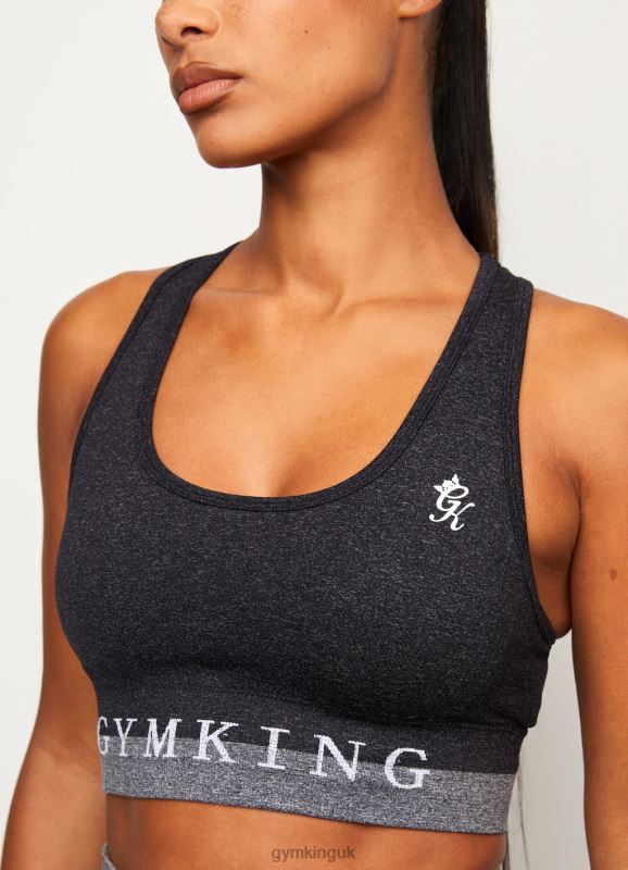 Gym King Seamless Results Sports Bra Black Women Clothing J2PFB585