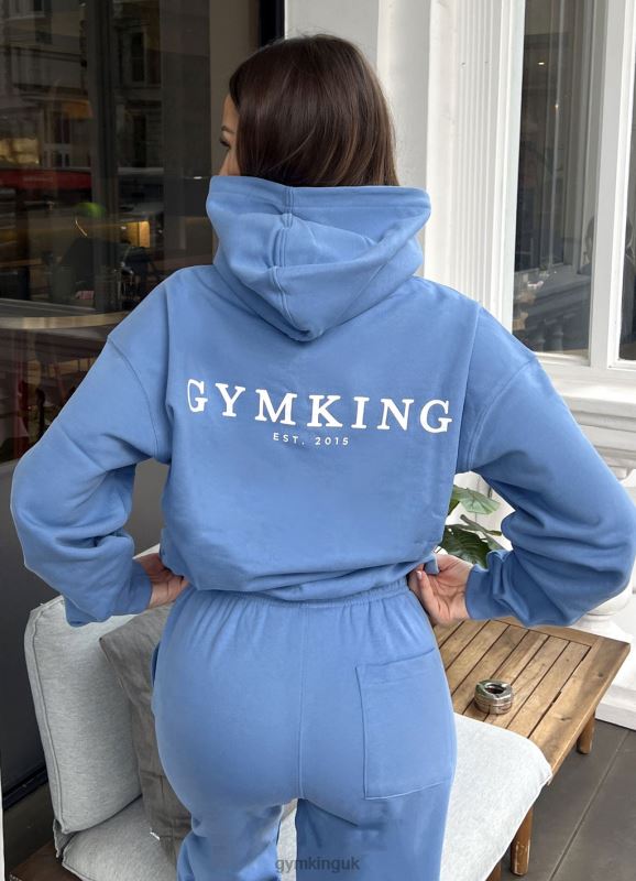 Gym King Established Relaxed Fit Hood Coastal Blue Women Clothing J2PFB613