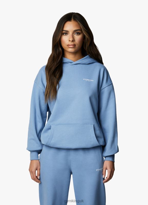Gym King Established Relaxed Fit Hood Coastal Blue Women Clothing J2PFB613