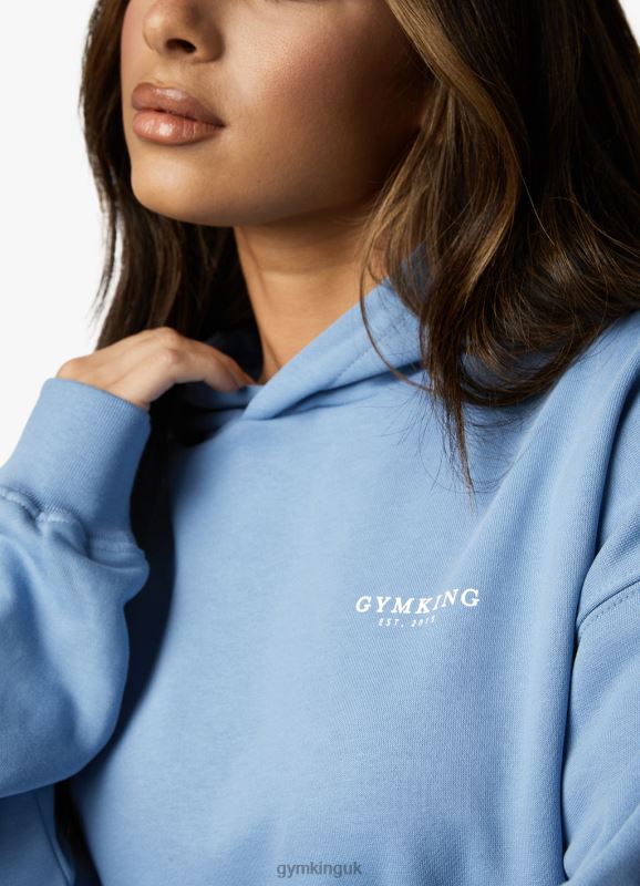Gym King Established Relaxed Fit Hood Coastal Blue Women Clothing J2PFB613