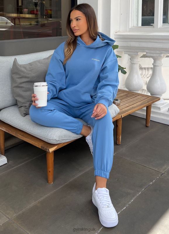 Gym King Established Relaxed Fit Hood Coastal Blue Women Clothing J2PFB613
