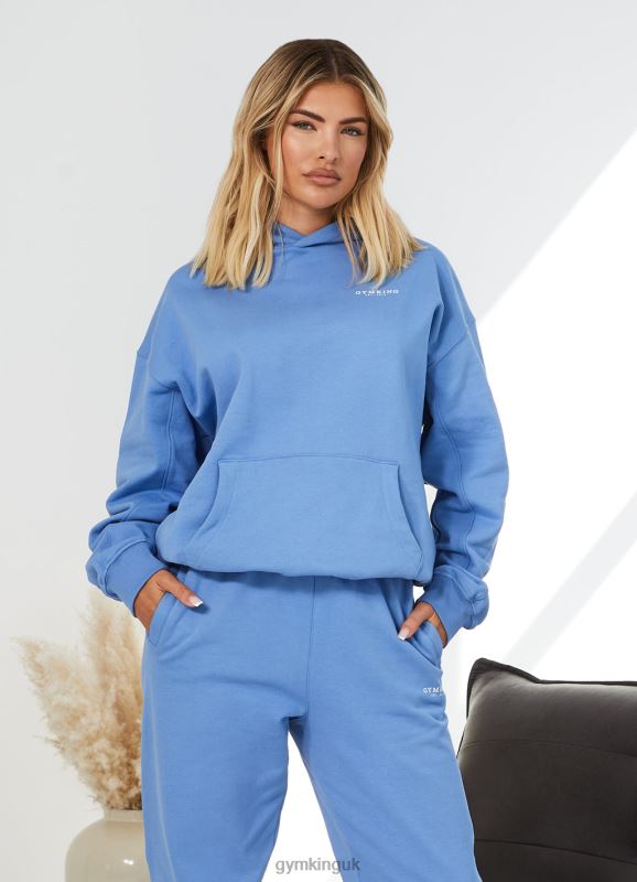 Gym King Established Relaxed Fit Hood Coastal Blue Women Clothing J2PFB613