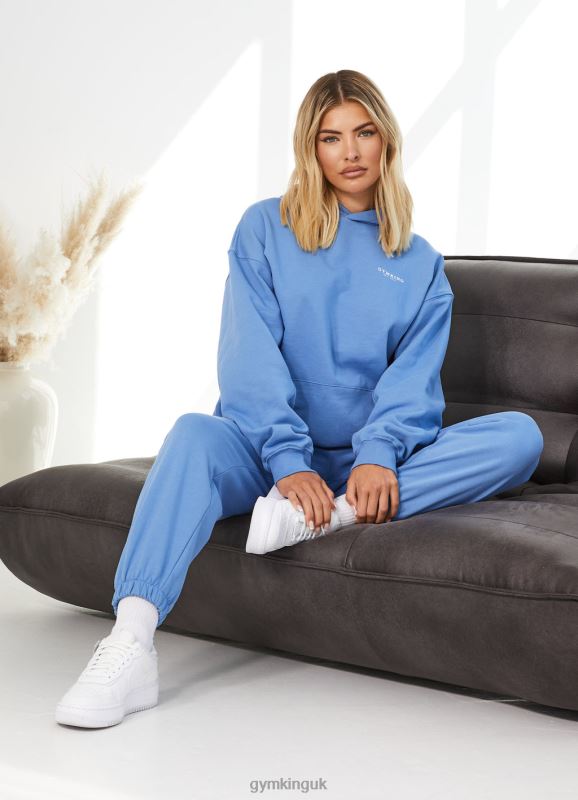 Gym King Established Relaxed Fit Hood Coastal Blue Women Clothing J2PFB613