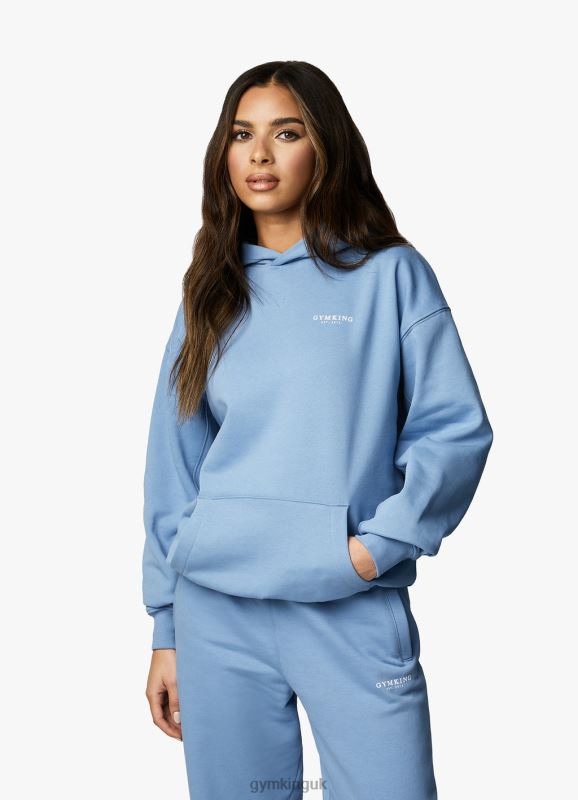 Gym King Established Relaxed Fit Hood Coastal Blue Women Clothing J2PFB613