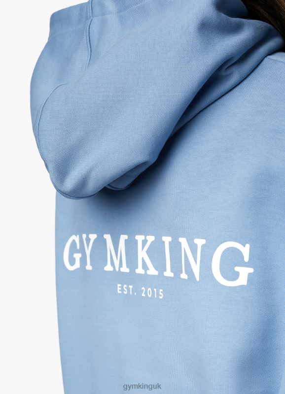 Gym King Established Relaxed Fit Hood Coastal Blue Women Clothing J2PFB613