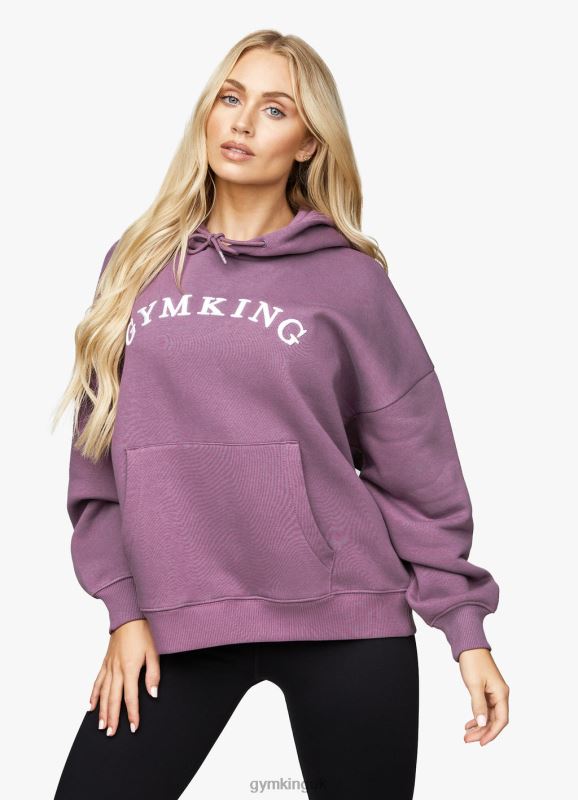 Gym King Linear Arch Oversized Hood Plum Women Clothing J2PFB625
