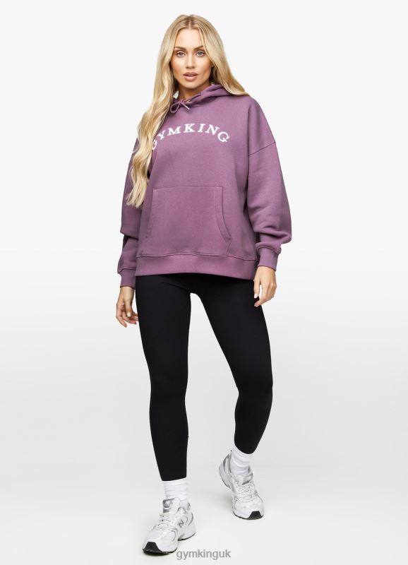 Gym King Linear Arch Oversized Hood Plum Women Clothing J2PFB625