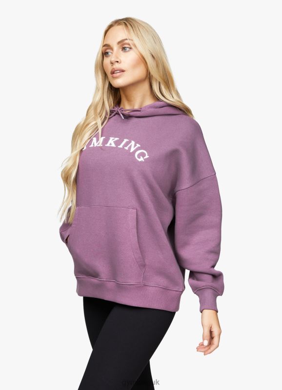 Gym King Linear Arch Oversized Hood Plum Women Clothing J2PFB625