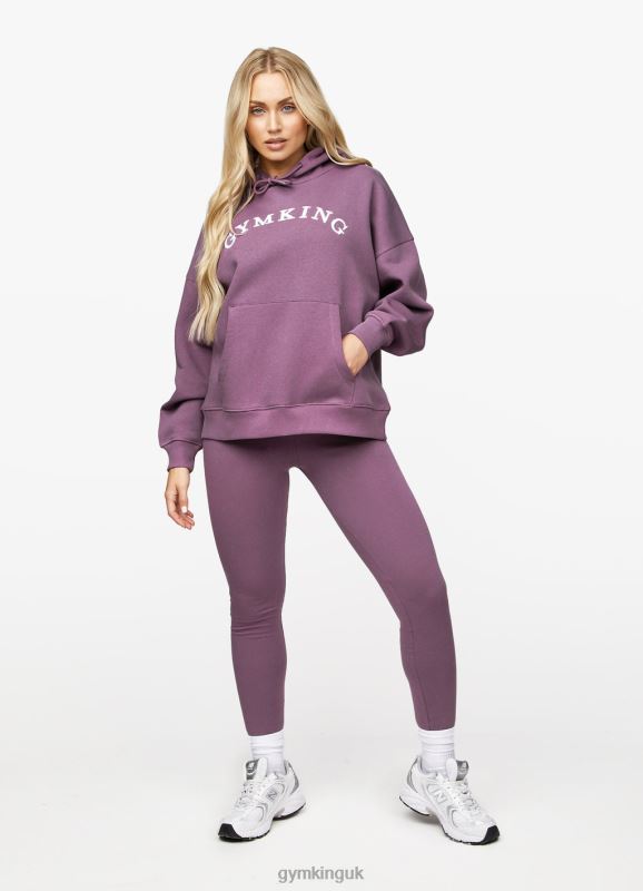 Gym King Linear Arch Oversized Hood Plum Women Clothing J2PFB625