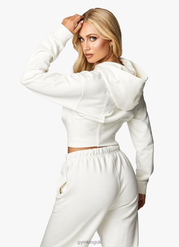 Gym King Malibu Corset Detail FZ Hood Cream Women Clothing J2PFB612