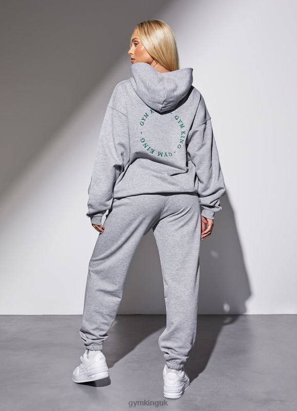 Gym King Recharge Oversized Hood Light Grey Marl Women Clothing J2PFB621