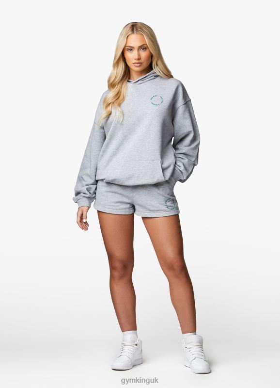 Gym King Recharge Oversized Hood Light Grey Marl Women Clothing J2PFB621
