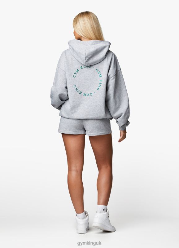Gym King Recharge Oversized Hood Light Grey Marl Women Clothing J2PFB621