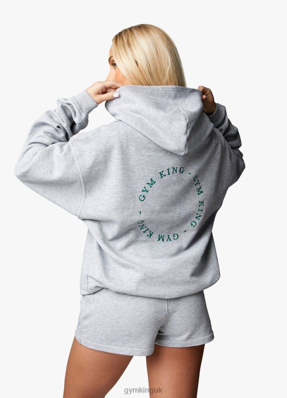 Gym King Recharge Oversized Hood Light Grey Marl Women Clothing J2PFB621