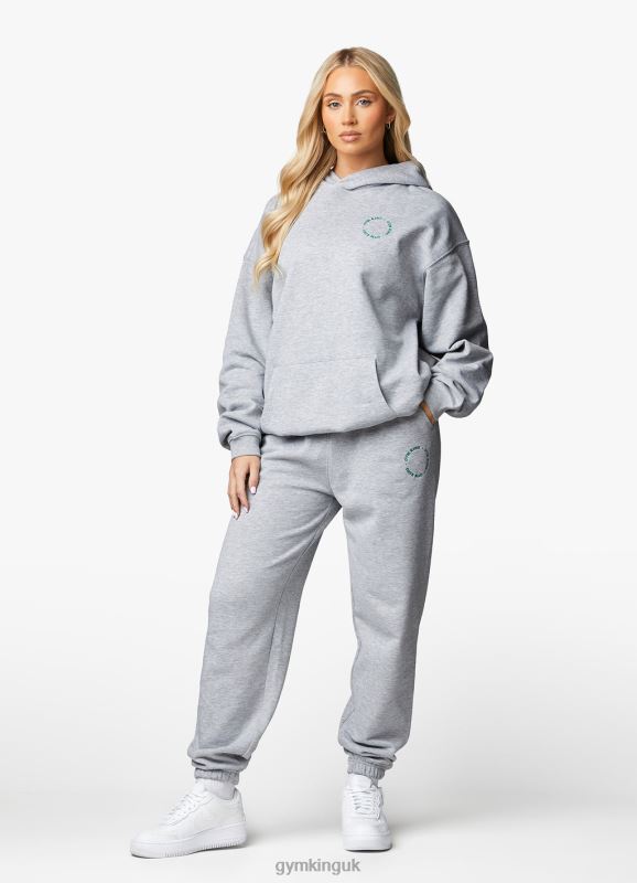 Gym King Recharge Oversized Hood Light Grey Marl Women Clothing J2PFB621