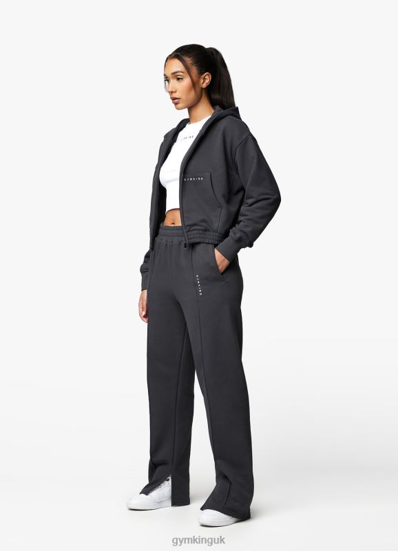 Gym King Shadow Loopback FZ Hood Dark Pewter Women Clothing J2PFB615