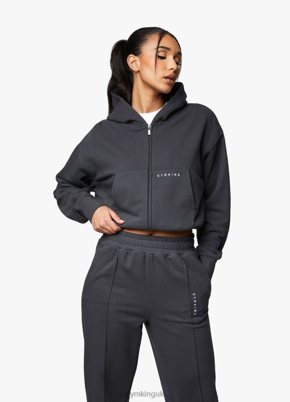 Gym King Shadow Loopback FZ Hood Dark Pewter Women Clothing J2PFB615