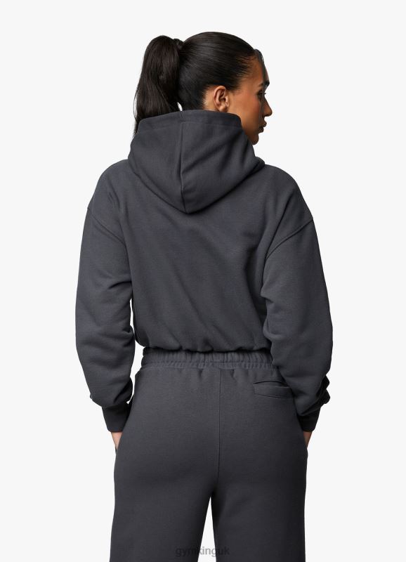 Gym King Shadow Loopback FZ Hood Dark Pewter Women Clothing J2PFB615