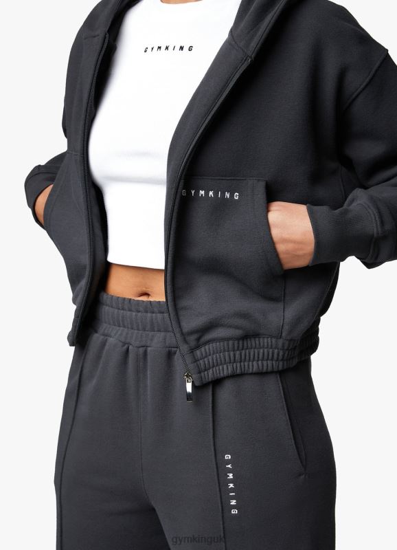 Gym King Shadow Loopback FZ Hood Dark Pewter Women Clothing J2PFB615