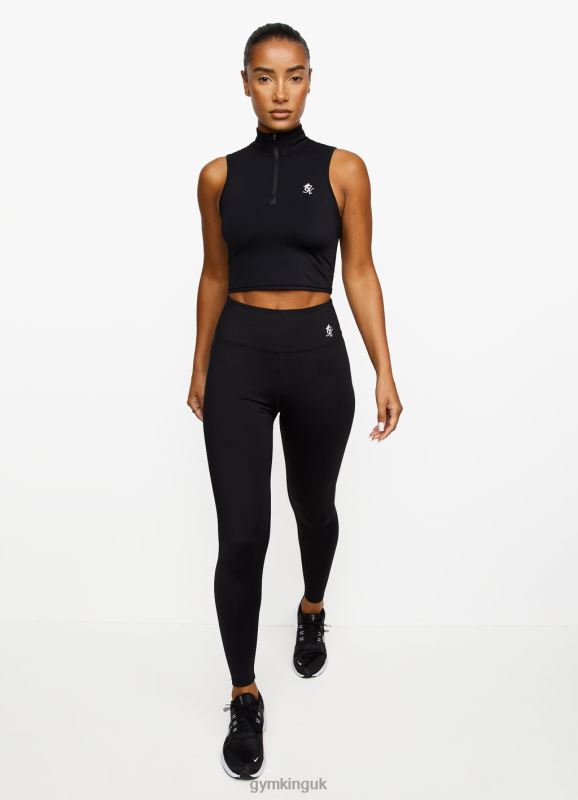 Gym King 365 1/4 Zip Tank Black Women Clothing J2PFB454