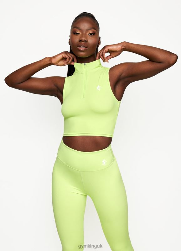Gym King 365 1/4 Zip Tank Citrus Green Women Clothing J2PFB486
