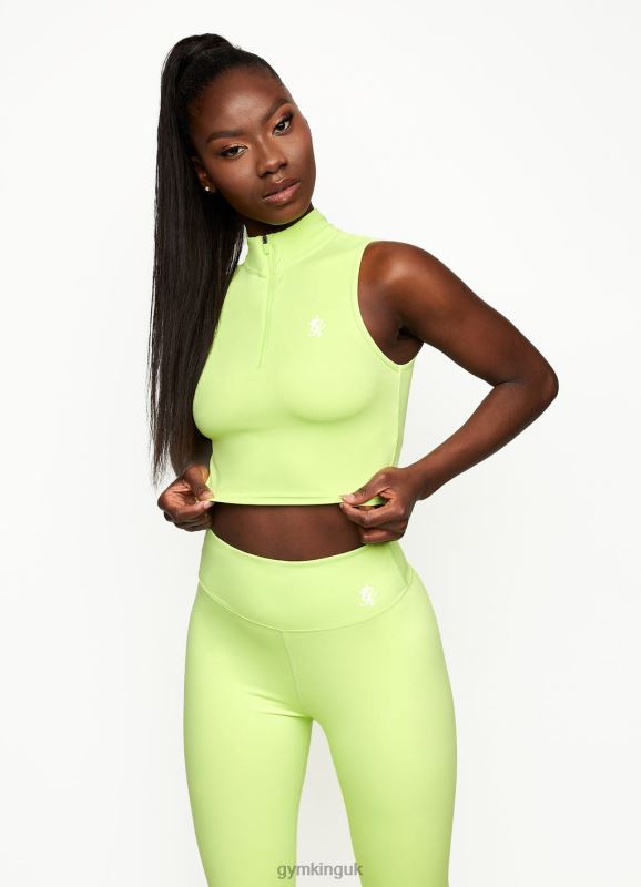 Gym King 365 1/4 Zip Tank Citrus Green Women Clothing J2PFB486