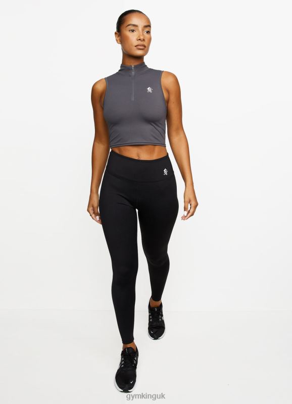 Gym King 365 1/4 Zip Tank Graphite Women Clothing J2PFB453