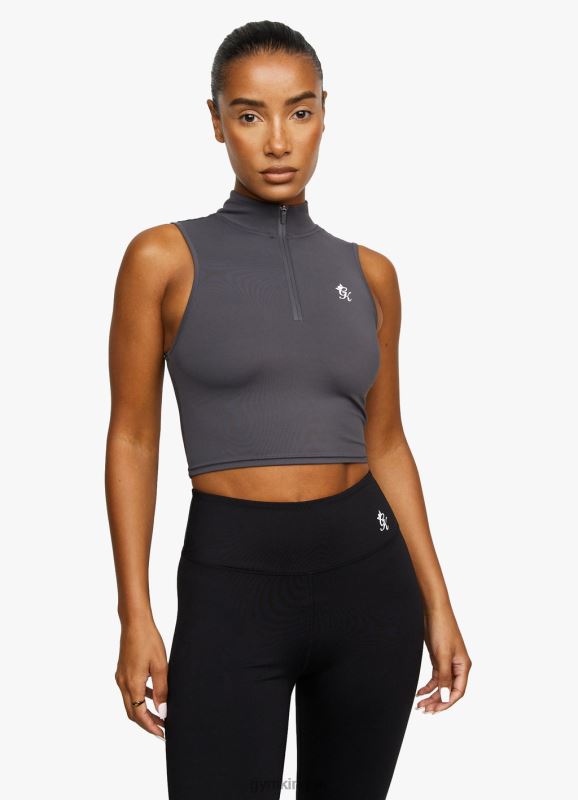 Gym King 365 1/4 Zip Tank Graphite Women Clothing J2PFB453