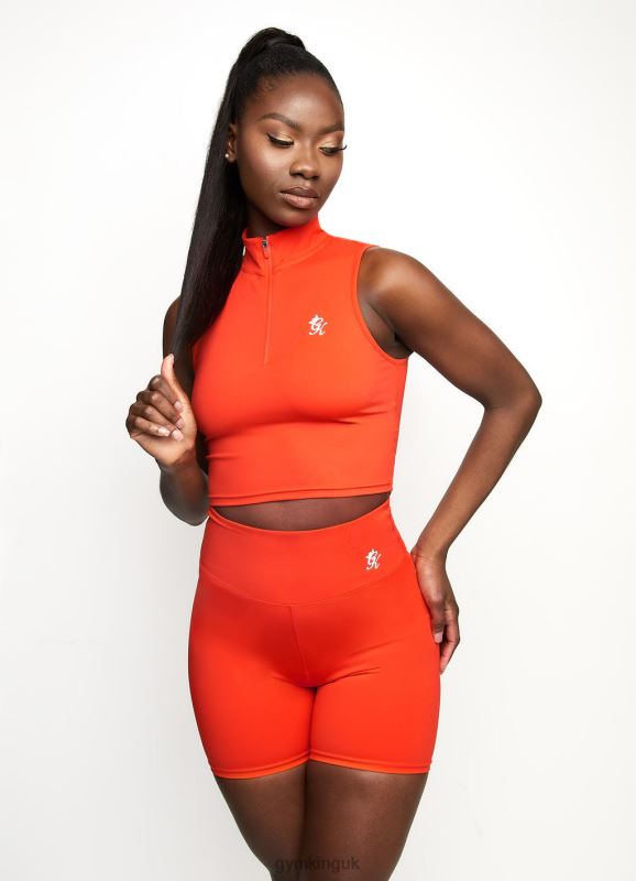 Gym King 365 1/4 Zip Tank Manderin Red Women Clothing J2PFB487
