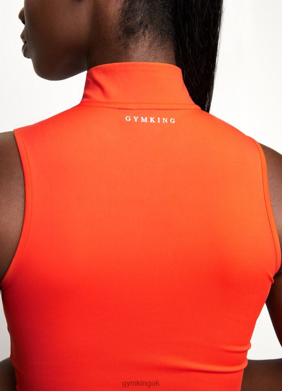 Gym King 365 1/4 Zip Tank Manderin Red Women Clothing J2PFB487