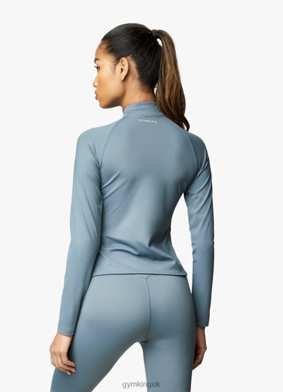 Gym King 365 Ls 1/4 Zip Petrol Blue Women Clothing J2PFB436