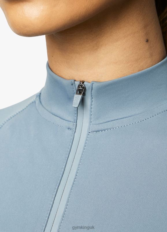 Gym King 365 Ls 1/4 Zip Petrol Blue Women Clothing J2PFB436