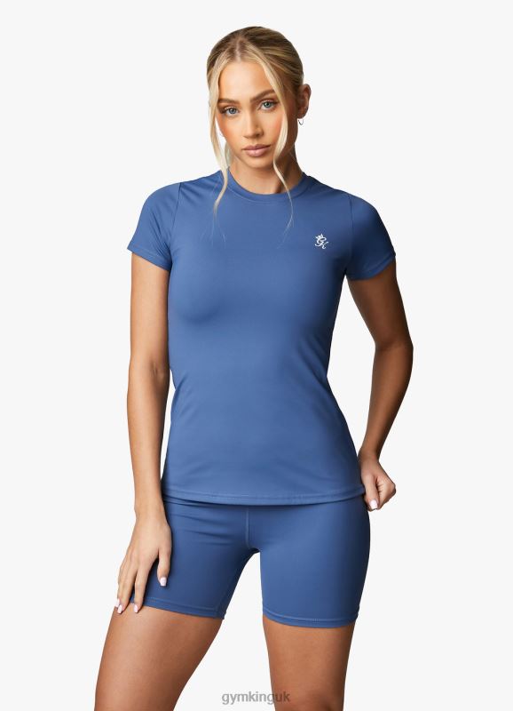 Gym King 365 Ss Tee Blue Steel Women Clothing J2PFB425