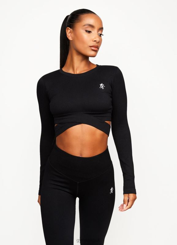 Gym King Balance Long Sleeve Top Black Women Clothing J2PFB493